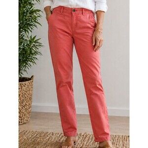 Eddie Bauer Pants Women 8 Coral Chino Straight Leg Mid Rise Business Casual